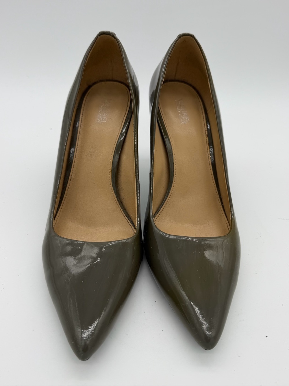 Michael Kors Women's Pointed Patent Pumps in Olive-Grey